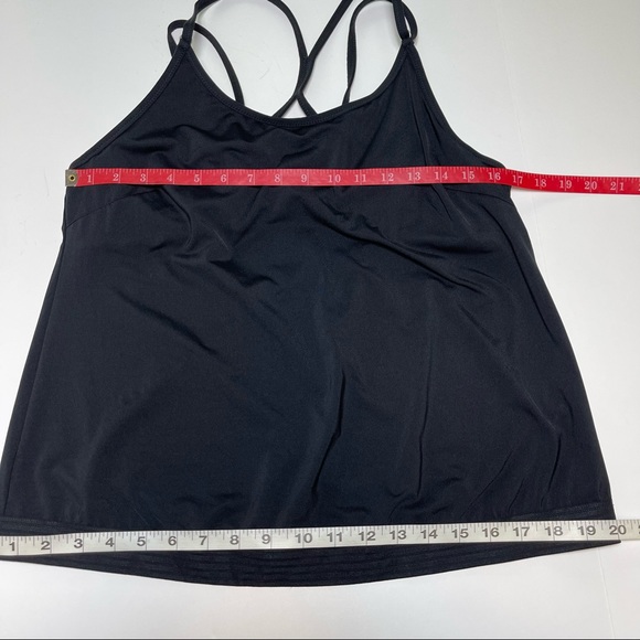 Athleta Cross Back Swim Tank Blouson Tankini Black 40 B/C - Picture 12 of 12
